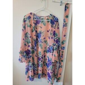 Susan Graver Floral Chiffon Cardigan